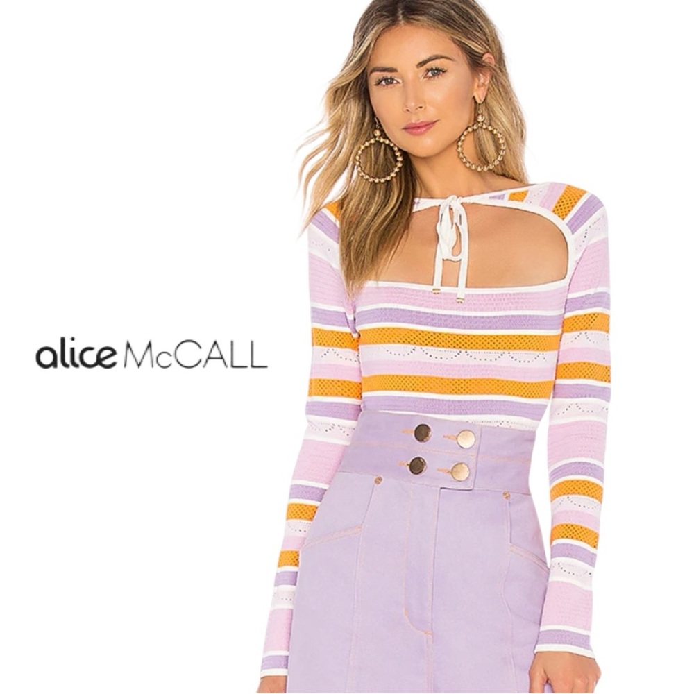Alice McCall Electricity Striped Cutout Knit Top Size 6 Y2K